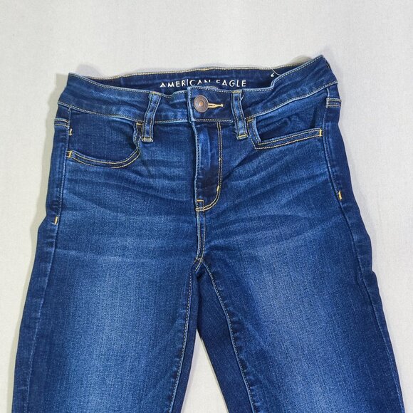 American Eagle ne(x)t level stretch jeggings women's size 4 Long ink blue - Picture 2 of 16